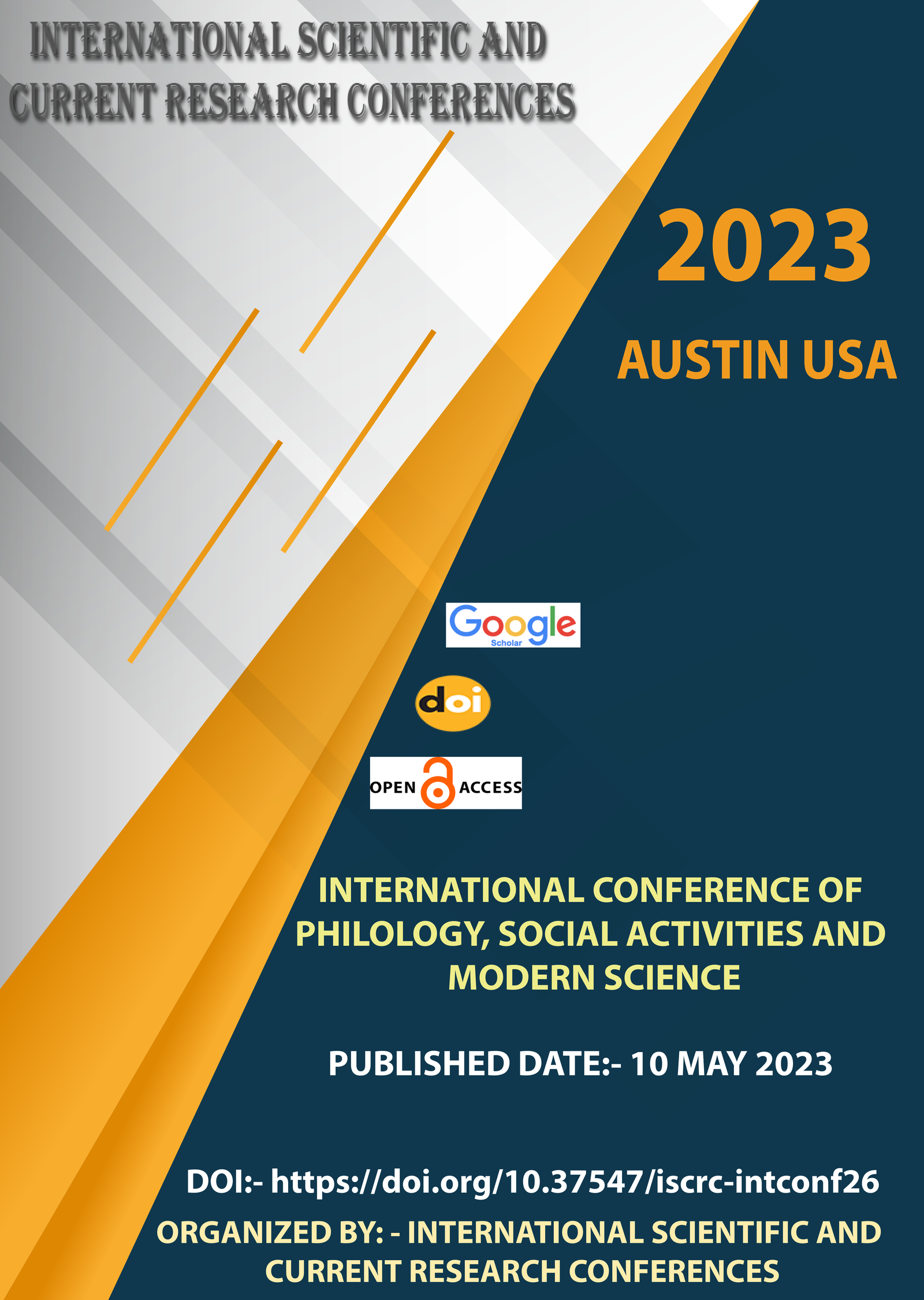 View INTERNATIONAL CONFERENCE OF PHILOLOGY, SOCIAL ACTIVITIES AND MODERN SCIENCE